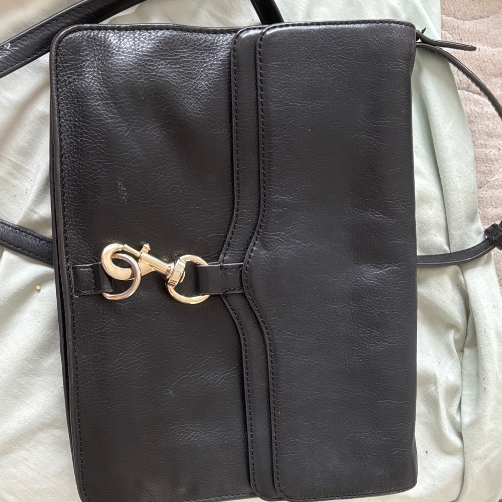 Rebecca Minkoff Black Crossbody Bag with Gold Accent